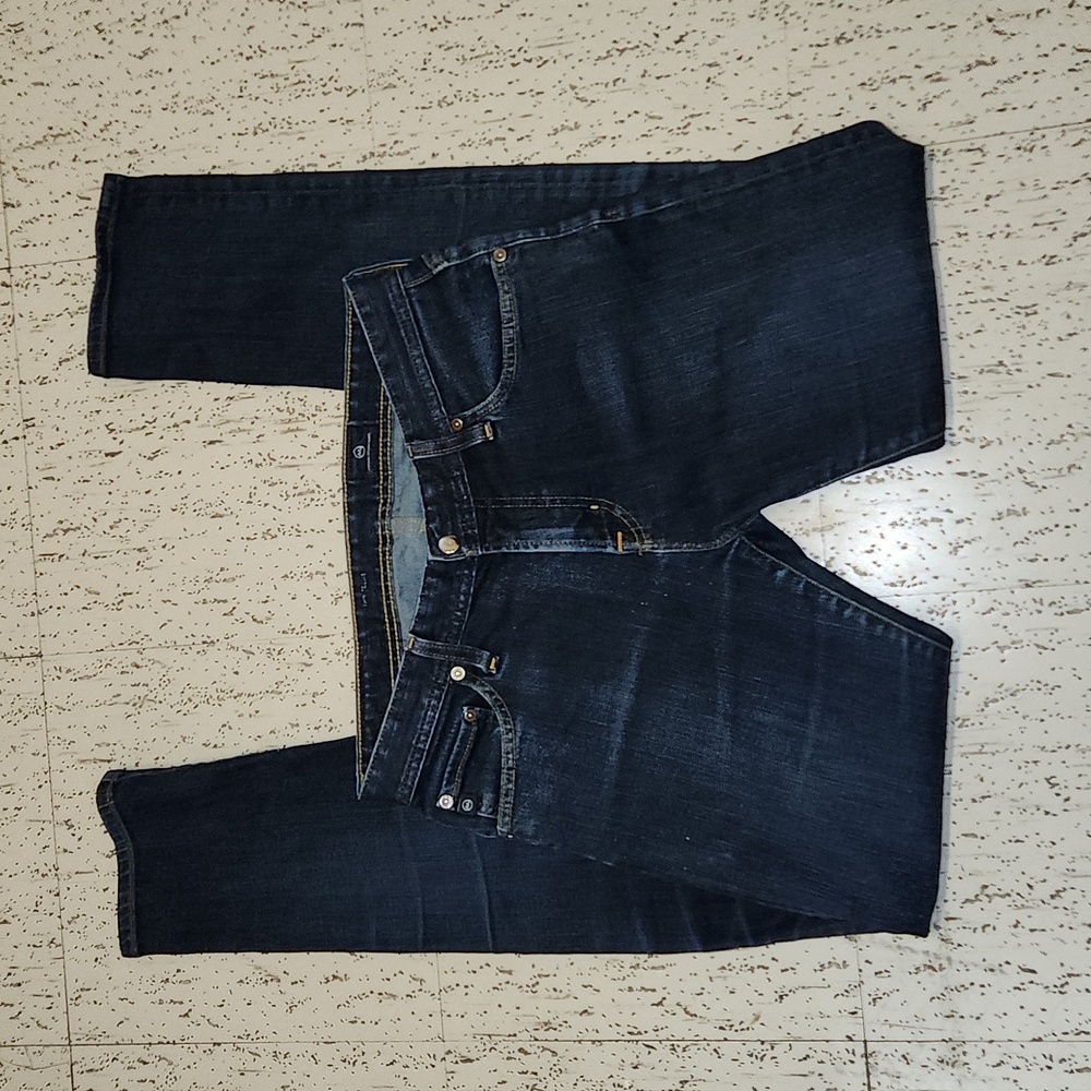 AG Adriano Goldschmied Dark Blue Straight Slim Fit Denim Jeans